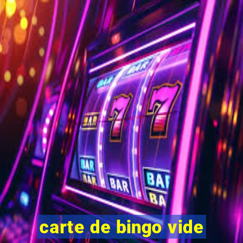 carte de bingo vide