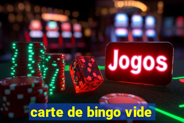 carte de bingo vide