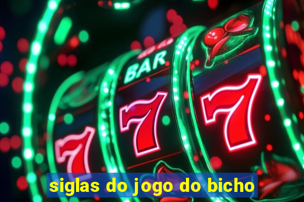 siglas do jogo do bicho