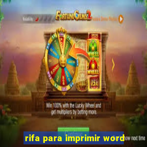 rifa para imprimir word