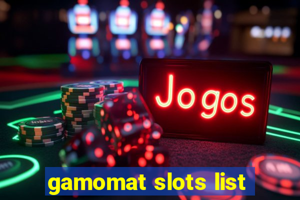 gamomat slots list