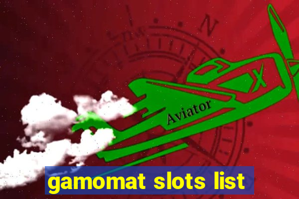 gamomat slots list