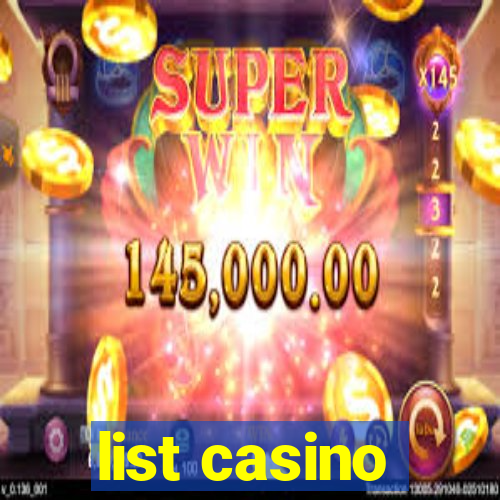 list casino