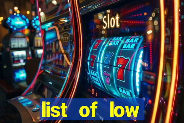 list of low volatility slot machines