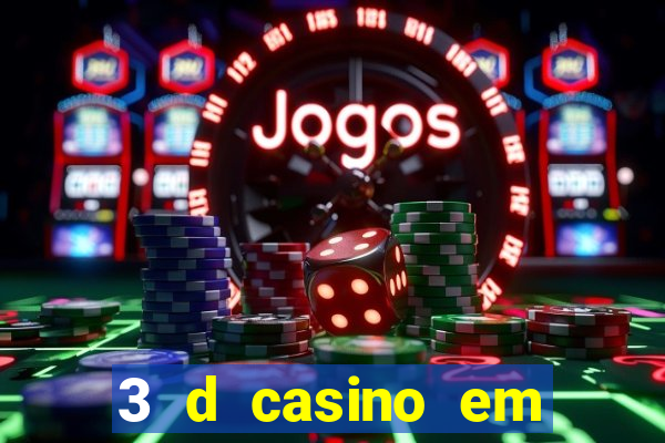 3 d casino em movimento com baralho