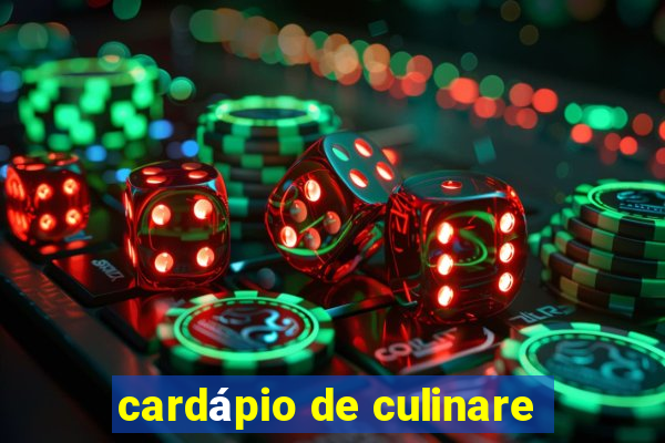 cardápio de culinare