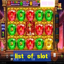 list of slot machines at winstar