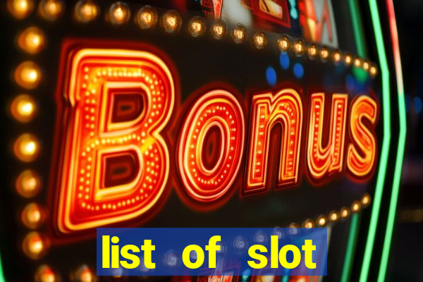 list of slot machines at jake's 58